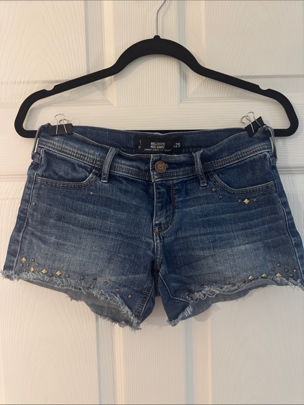 Hollister Blue Denim Studded Cutoff Shorts